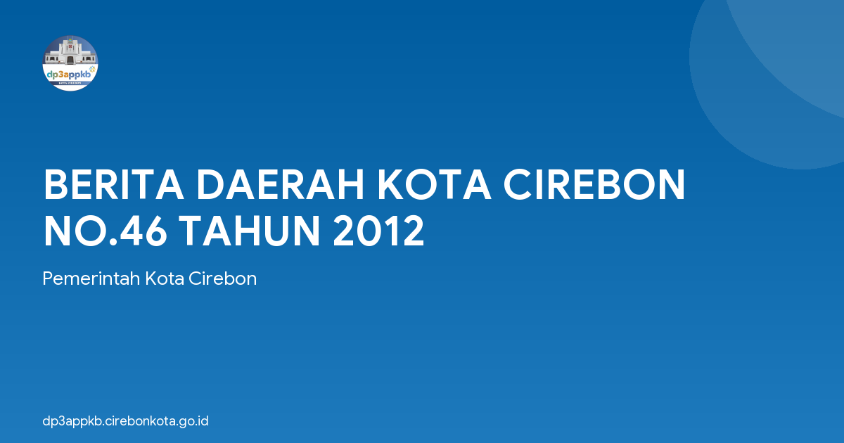 BERITA DAERAH KOTA CIREBON NO.46 TAHUN 2012