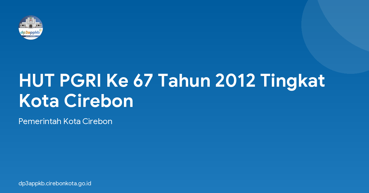 HUT PGRI Ke 67 Tahun 2012 Tingkat Kota Cirebon