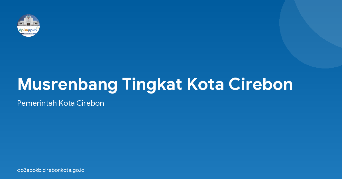 Musrenbang Tingkat Kota Cirebon