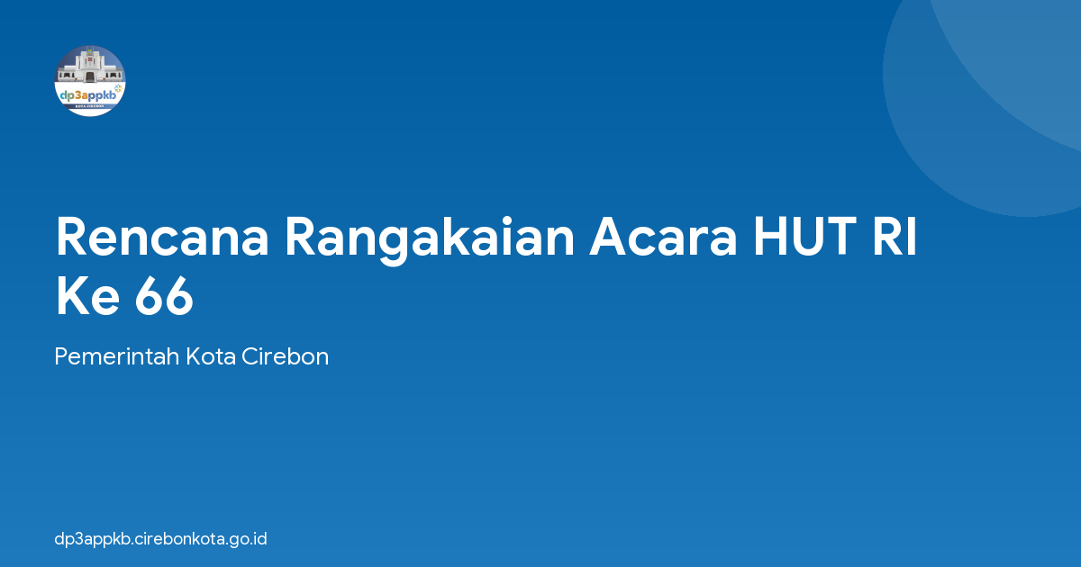 Rencana Rangakaian Acara HUT RI Ke 66